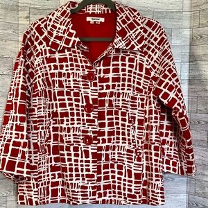 Appraisal Oversized‎ Red/White Jacket Lined & Oversize Buttons- Size - Large